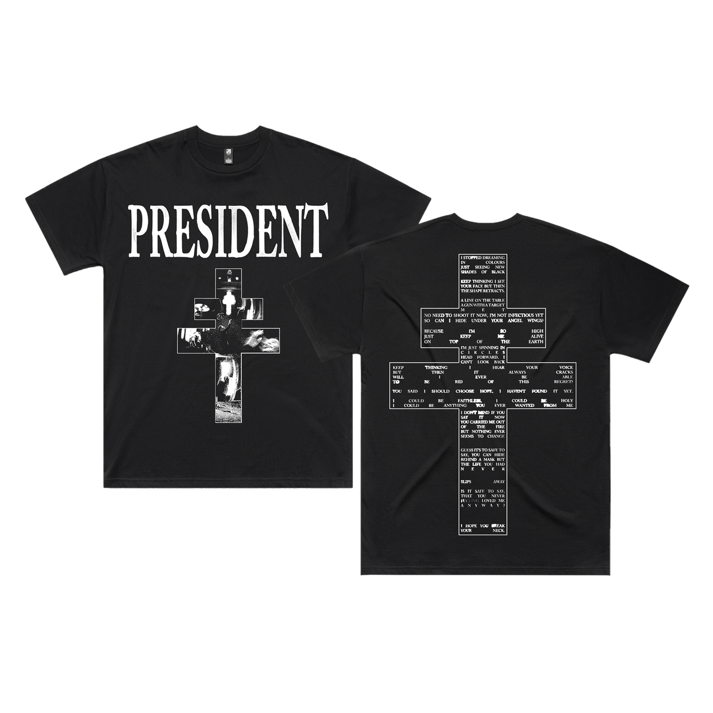 Angel Wings Cross T-shirt Black
