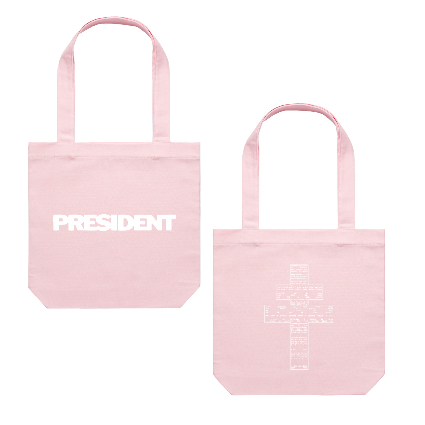 Angel Wings Cross Logo Tote Bag Pink