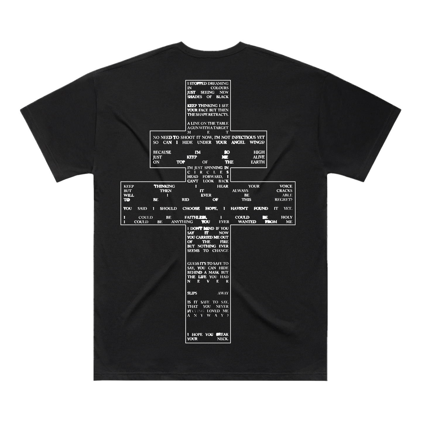 Angel Wings Cross T-shirt Black