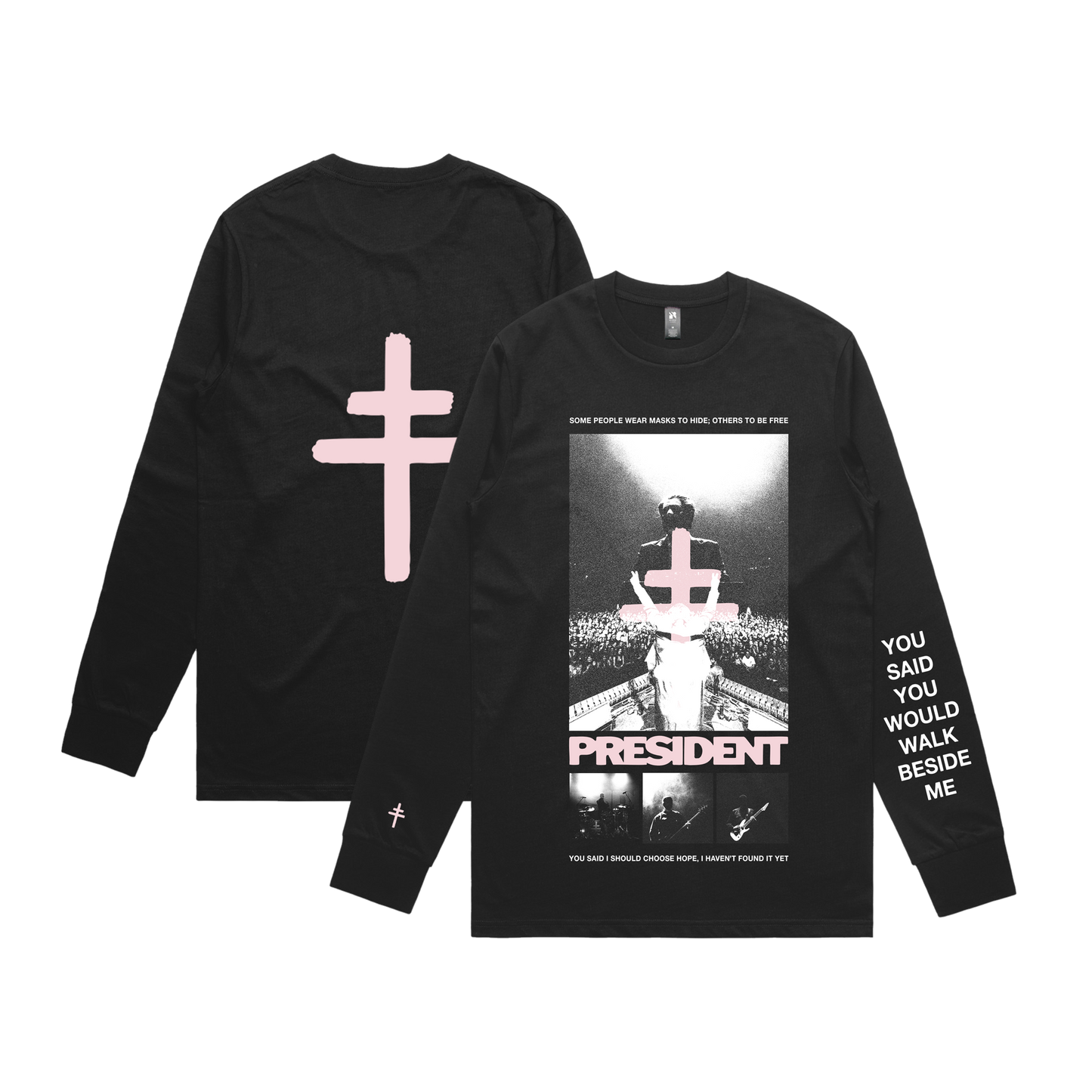 Walk Beside Me Long Sleeve T-shirt Black
